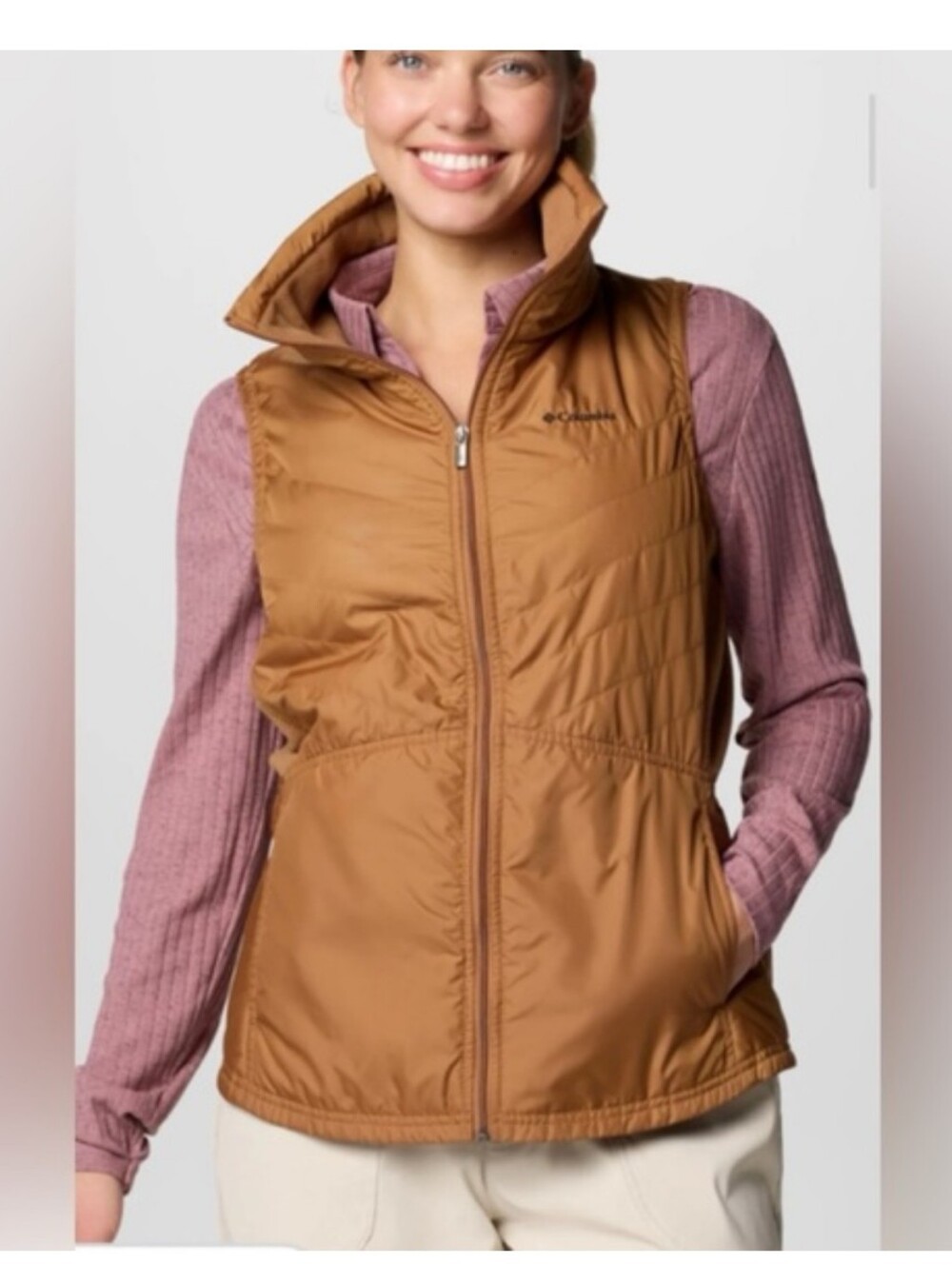 Columbia Women's Mix It Around Vest III Jacket Camel Brown XL